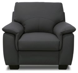 HOME Lukah Leather Chair - Black.